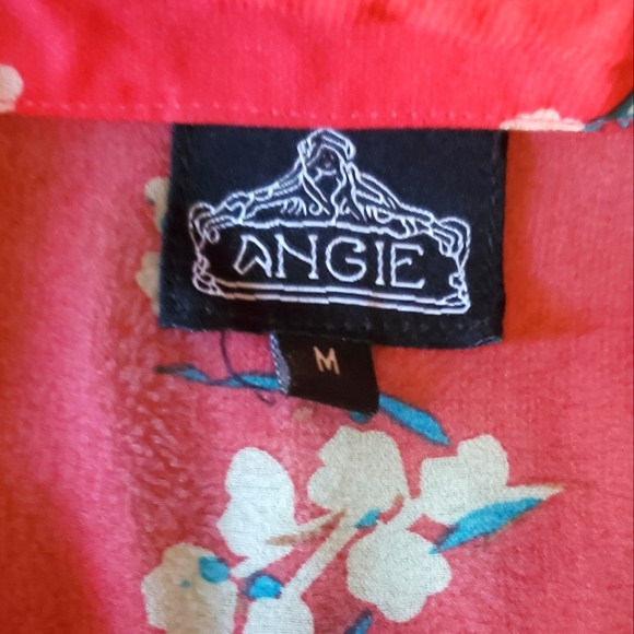 Angie transparent red/flower design short-sleeved shirt - Picture 5 of 5